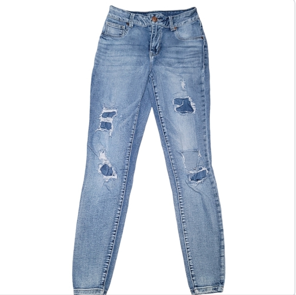 Maurices Distressed High Rise Skinny Jeans Women XSMALL Gorpcore Coastal Cowgirl